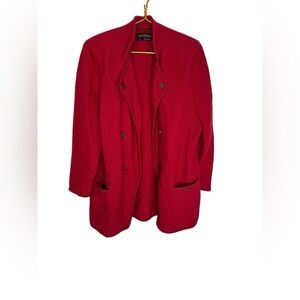 🧥 Vintage Geiger of Austria Red Boiled Wool Jacket Sz 40 US 10 Classic Jacket ✨